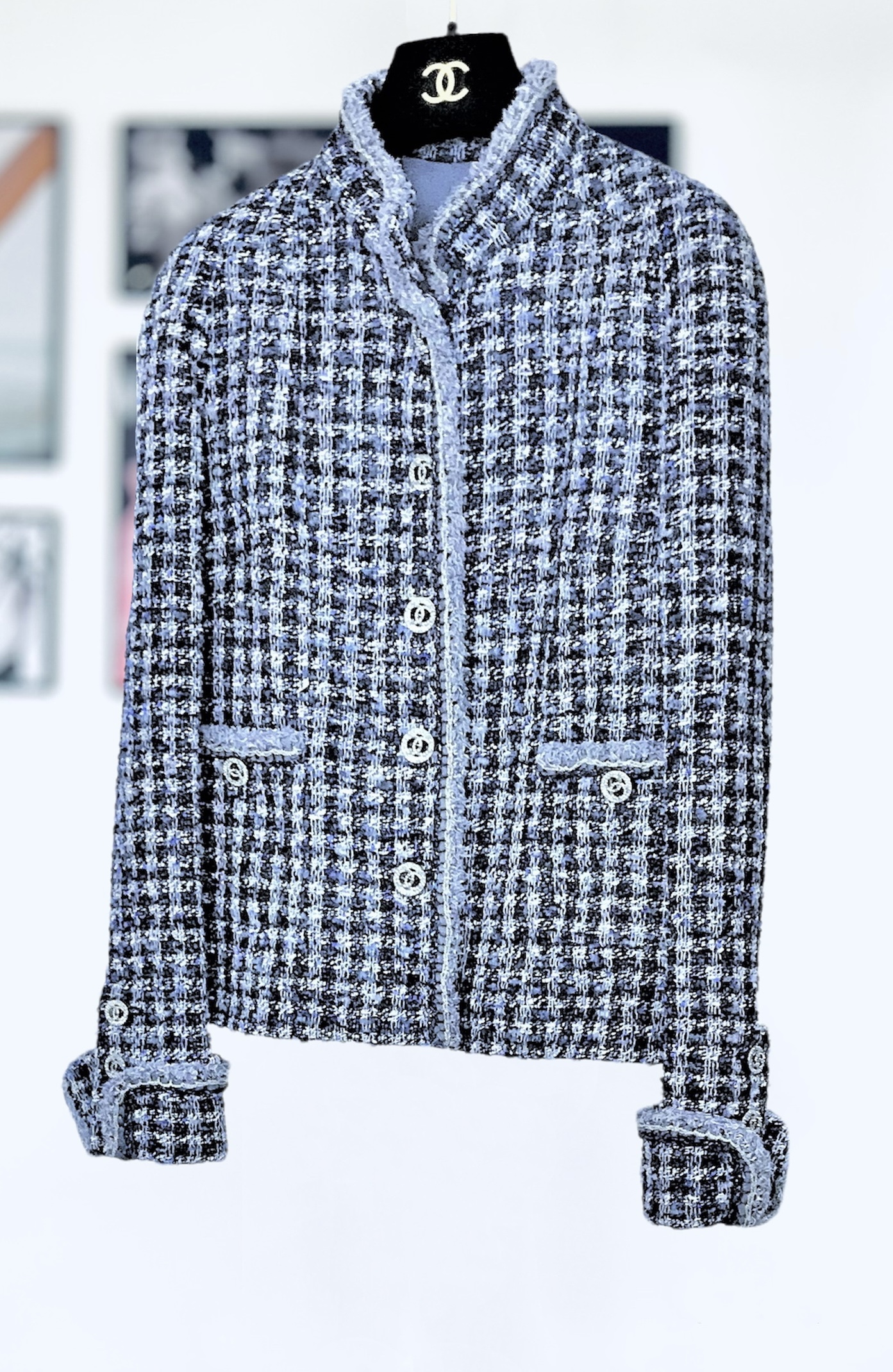 Tweed jacket Chanel Blue size 42 FR in Tweed - 19621219