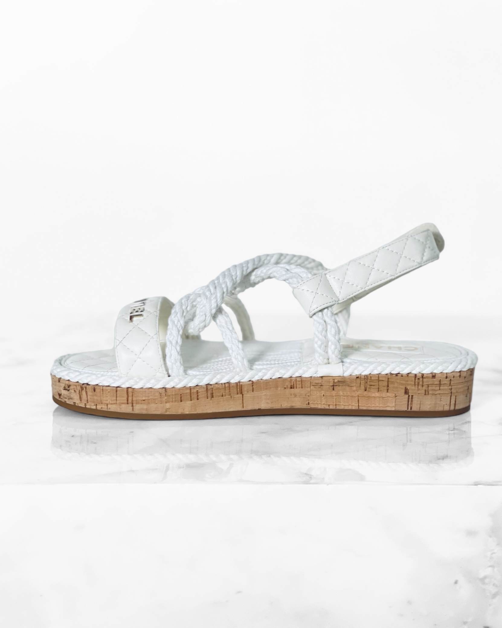 chanel white sandals for women