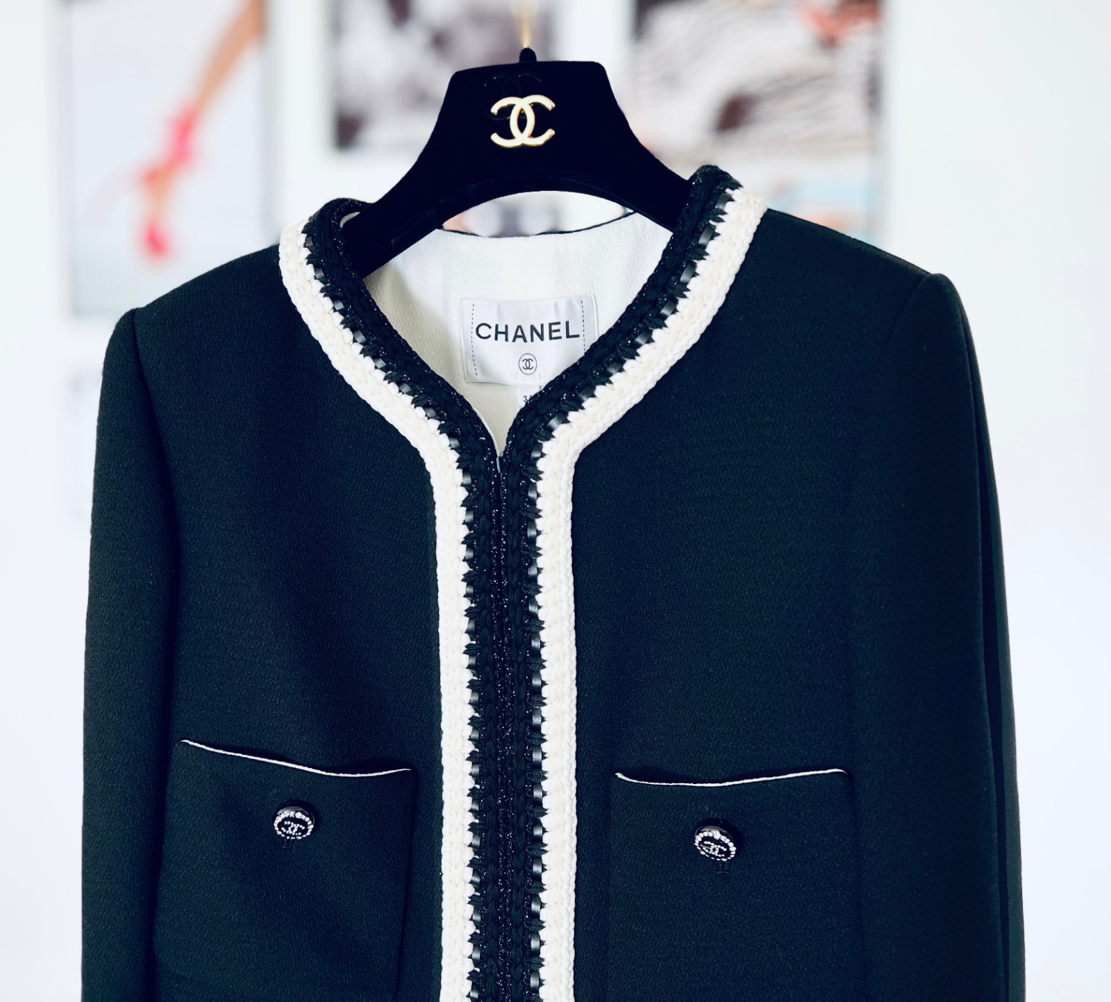 Chanel Black & White Silk Crepe Jacket – MILNY PARLON